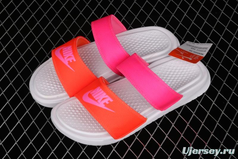 NIKE Benassi Swoosh # double belt ninja slippers # authentic slippers Life all kinds of summer beach slippers 819717-068