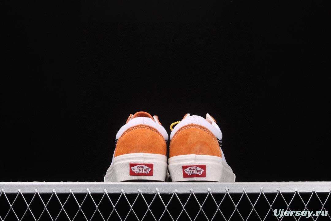 Vans Style 36 caramel orange and white small head splicing low-help couple casual board shoes VN0A3DZ3WZ5