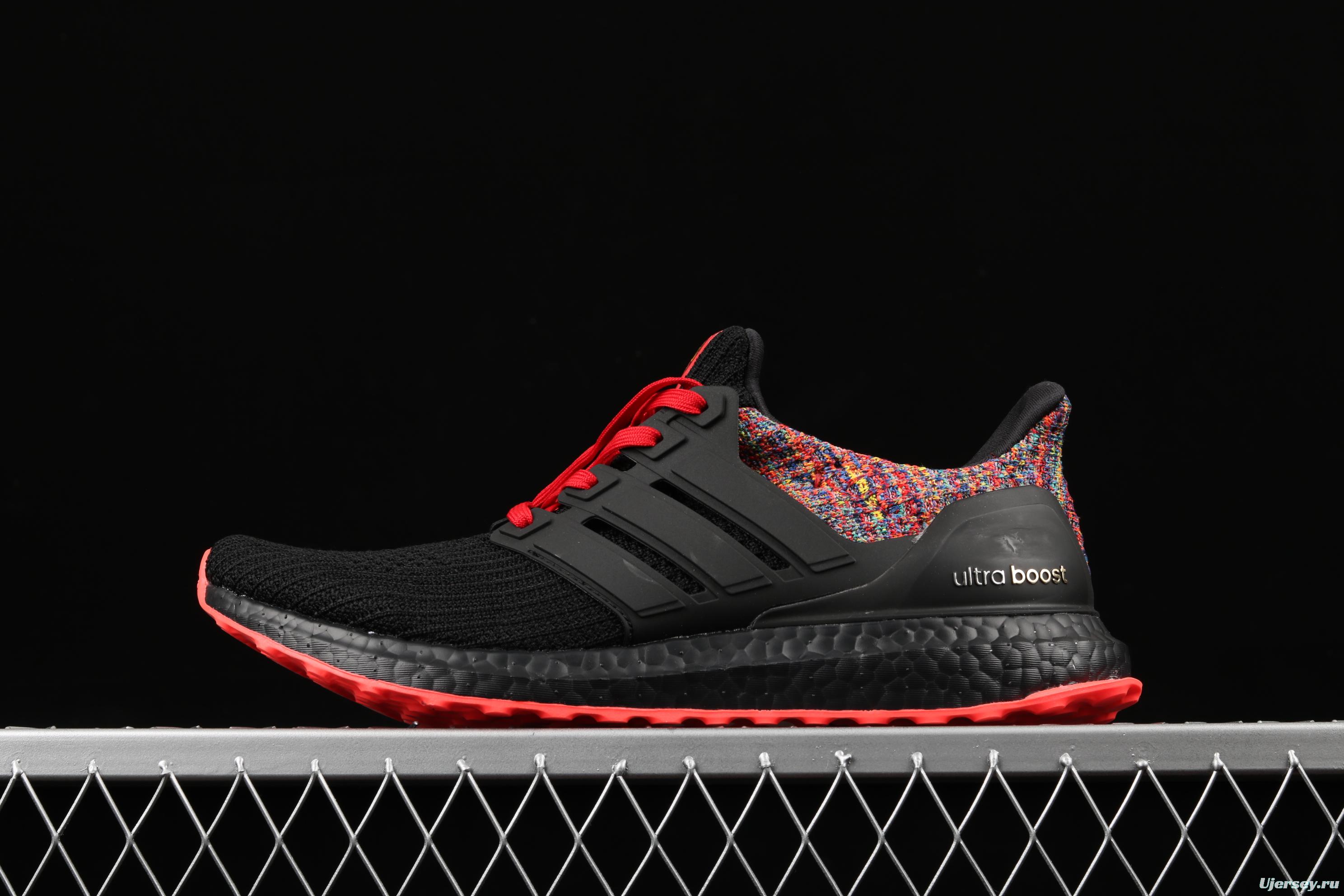 Adidas Ultra Boost 4.0das fourth generation knitted striped black rainbow UB # Beijing cultural city limited edition