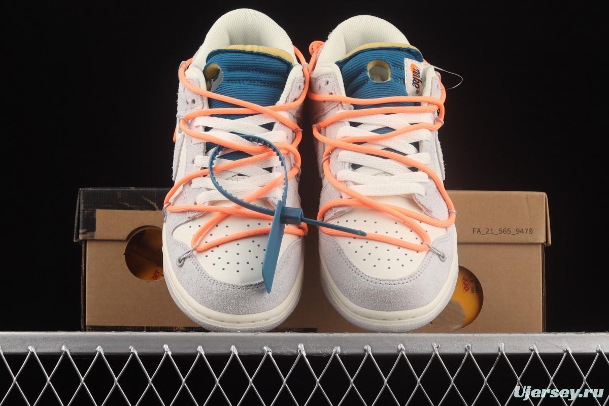 OFF-White x NIKE DUNK Low OW suede SB buckle rebound fashion casual board shoes DJ0950-119