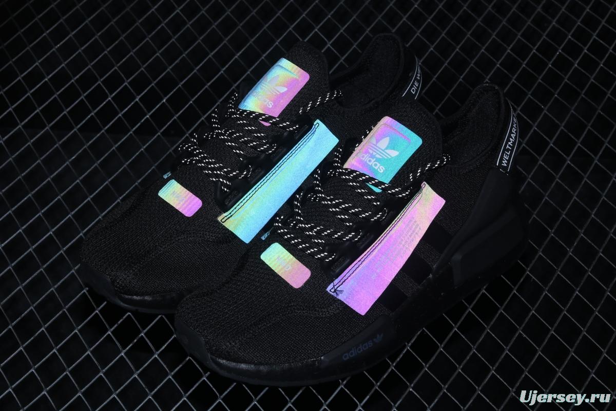 Adidas NMD R1 Boost V2 FW1961 second generation elastic knitted noodles fish scale popcorn running shoes