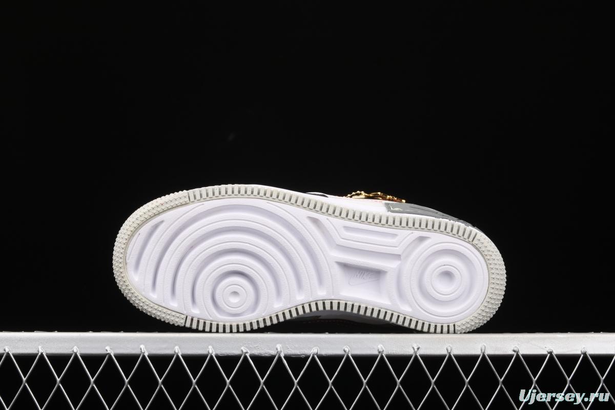 NIKE Air Force 1 ShAdidasow Rtl light weight heightened low-top 100-board shoes DC2542-001