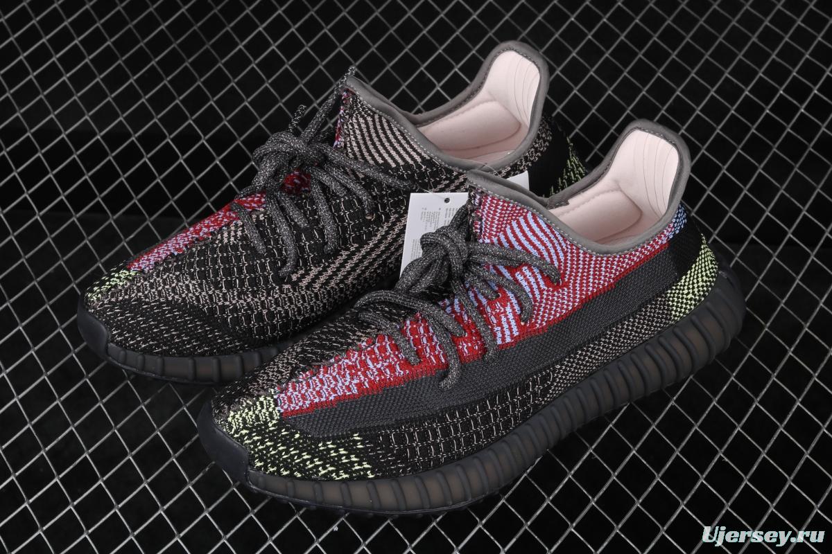 Adidas Yeezy Boost 350V2 Yecheil FX4145 Darth Coconut 350 second generation hollowed-out splicing colorful sky star color matching