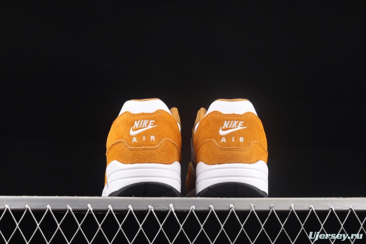 NIKE Air Max 1 yellow and white half-palm air cushion retro running shoes 908366-700