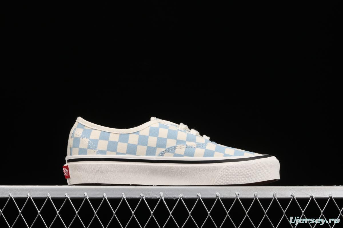 Vans Authentic 44 DX Anaheim milk blue and white checkerboard plaid low upper canvas shoes VN0A54F241J