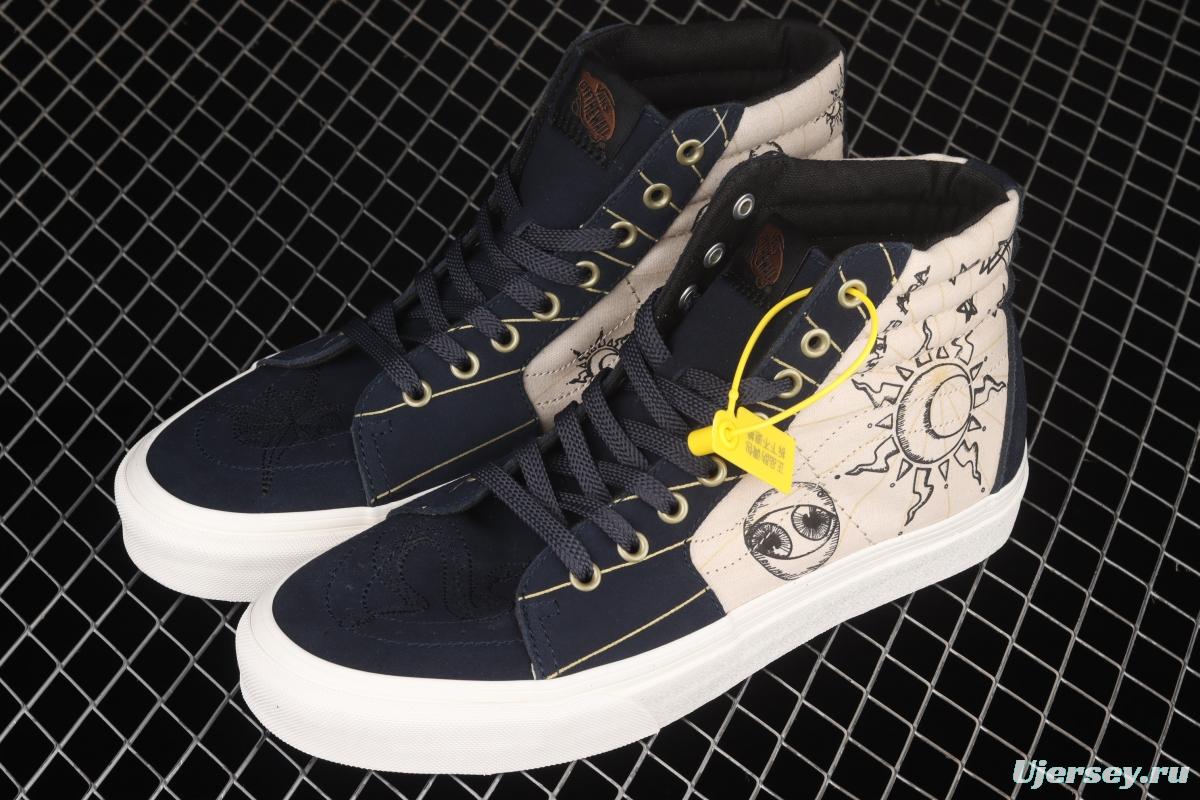 Vans Sk8-Hi retro sun snake pattern high-top casual board shoes VN0A32QG4UA