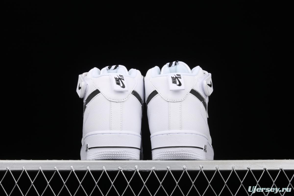 NIKE Air Force 1 Mid Premium ShAdidasow grey all-white side Logo3M reflective board shoes CV3039-108