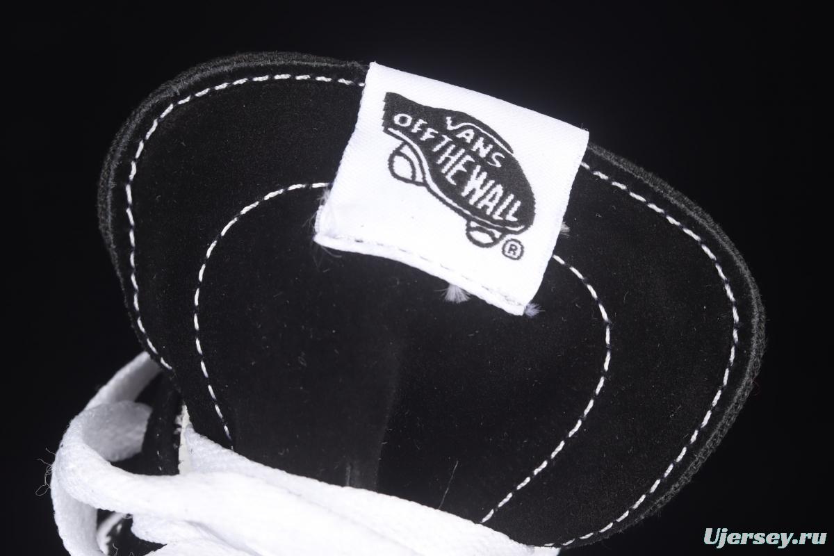 Vans Sk8-Hi Slim black and white skull printed high upper canvas casual shoes VN0A4BV6V8V