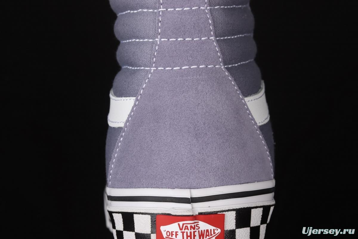 Vans SK8-Hi grey checkerboard classic series of high-top casual board shoes VN0A4U3C2RM