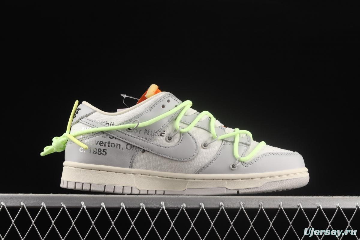 OFF-White x NIKE DUNK Low OW white gray leisure sports skateboard shoes DM1602-128,