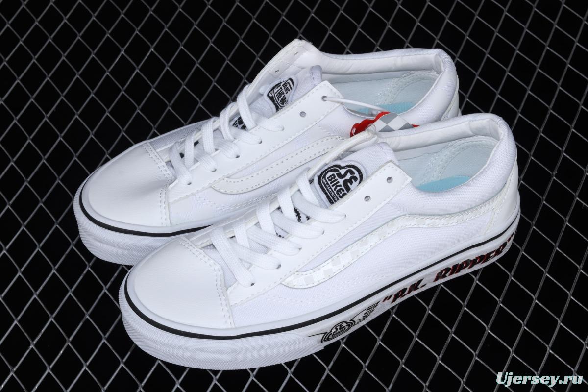 Vans x Se Bilkes Style 36 joint white 3M reflective low-top casual board shoes VN0A54F64YS