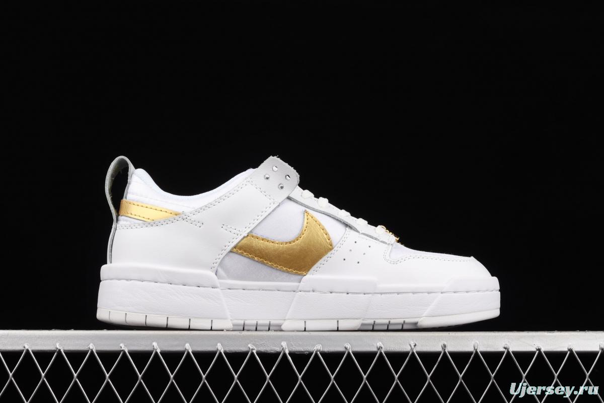 NIKE DUNK Low Disrupt White/Sand/Ghost/Sail lightweight dunk destruction series deconstructed wind low side casual skateboard shoes DD9676-100