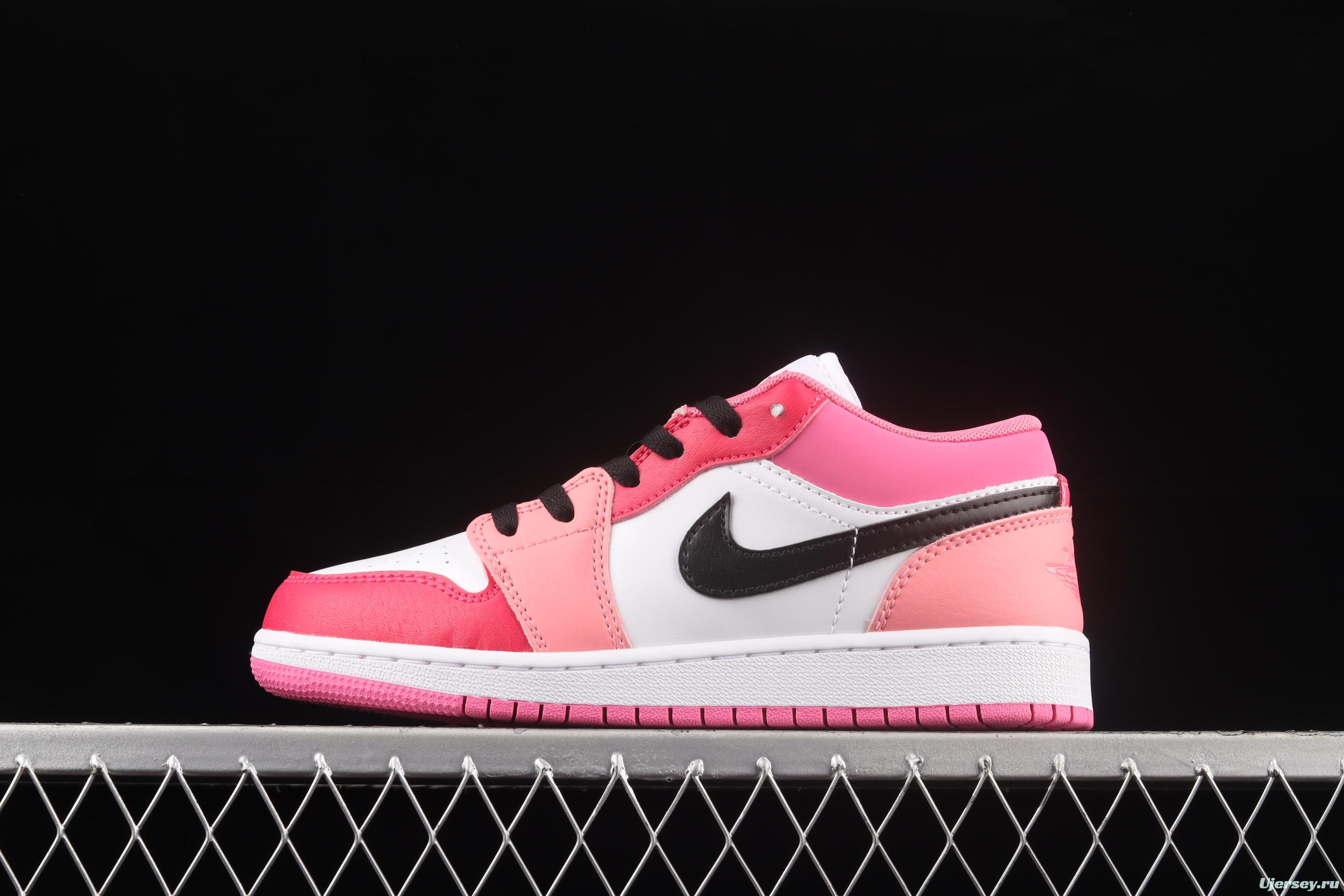 Air Jordan 1 Low white pink low top cultural basketball shoes 553560-162