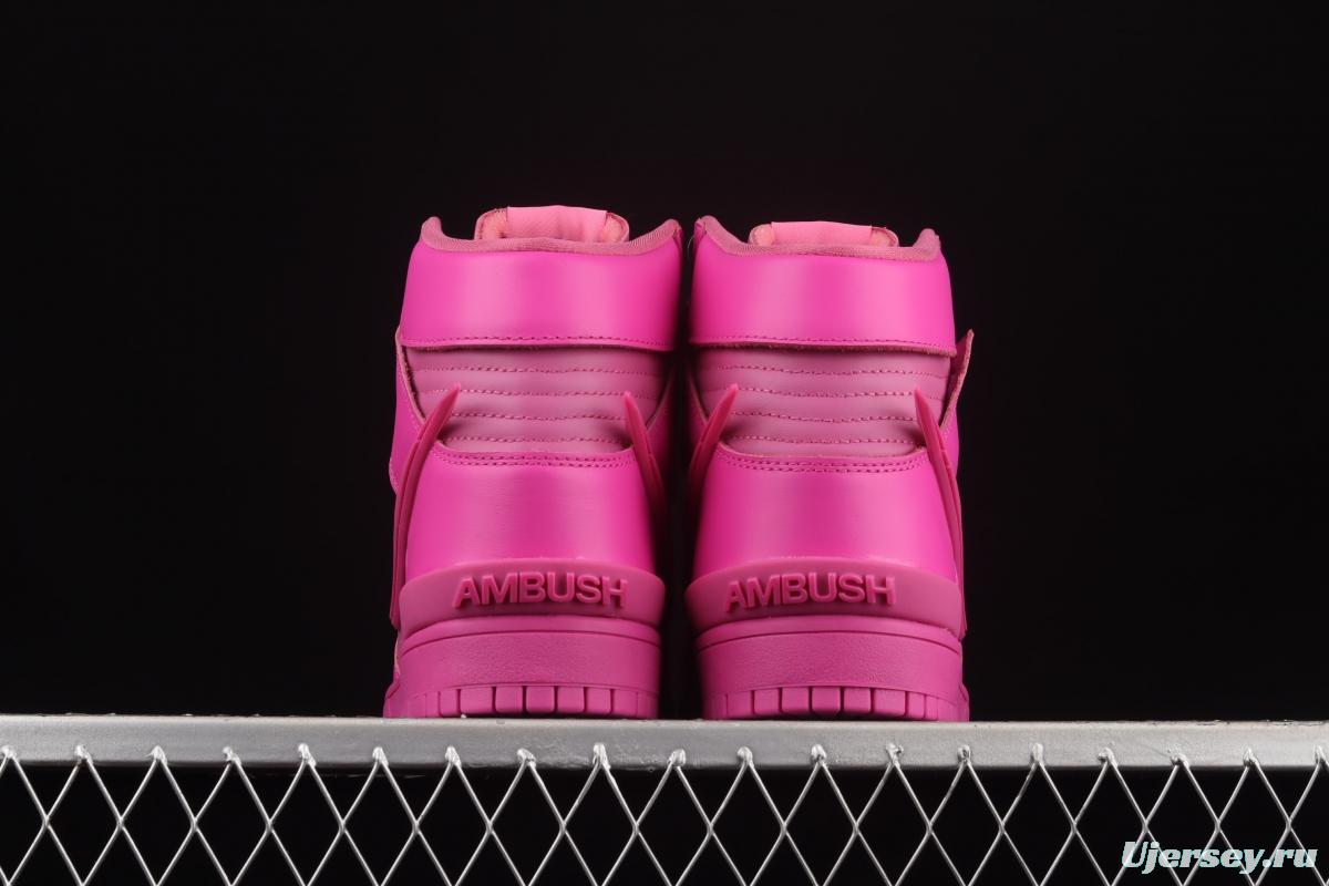 Ambush x NIKE DUNK High joint style pink high-top casual board shoes CU7544-600
