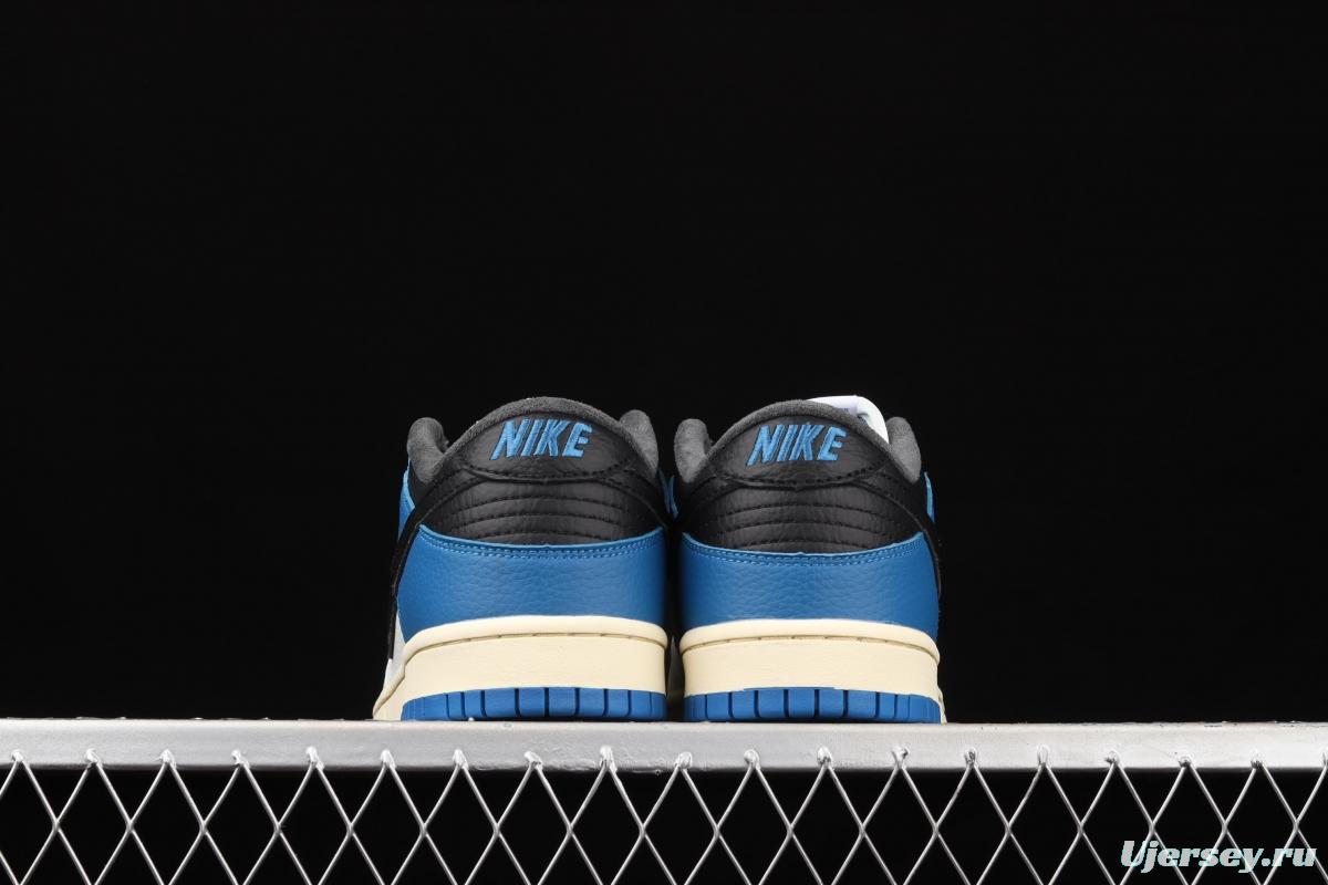 NIKE SB DUNK Low white, blue and black hook SB smash rebounds low upper board shoes DH0957-105