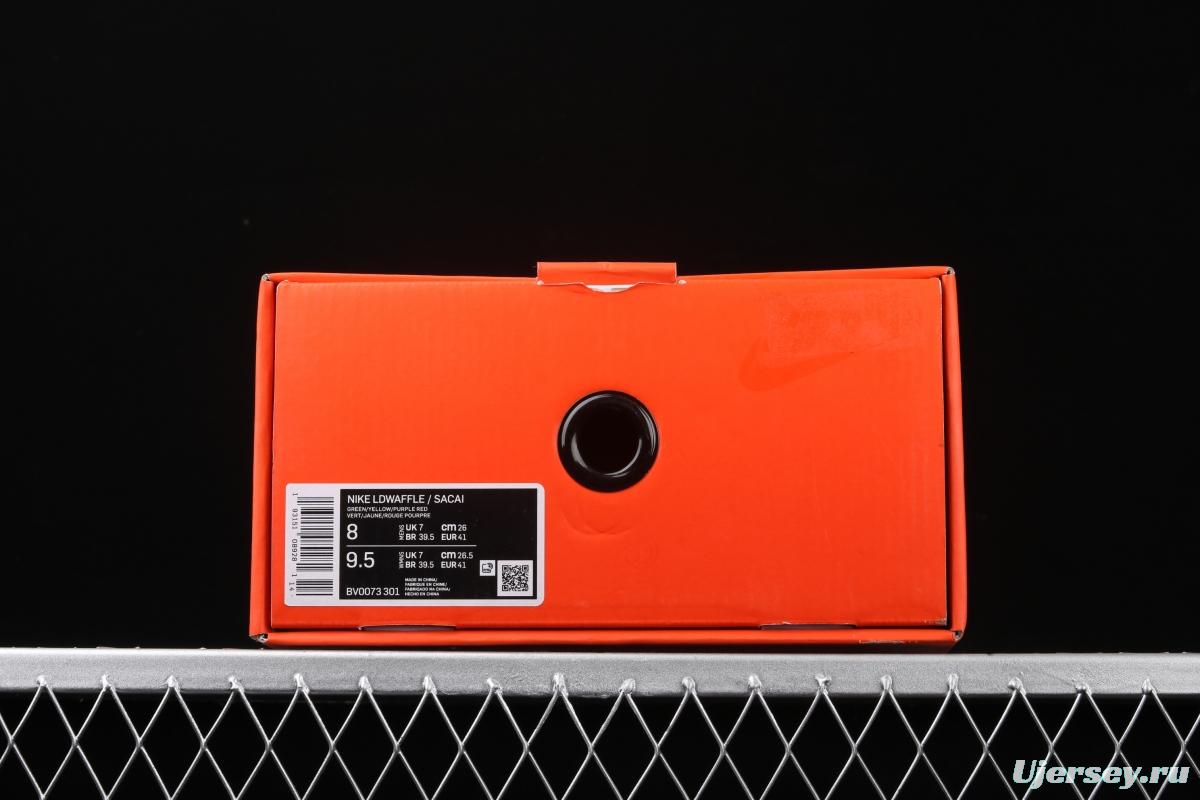 Sacai x NIKE LVD Waffle Daybreak co-signed catwalk style net gauze leather splicing double hook Swoosh running shoes BV0073-301