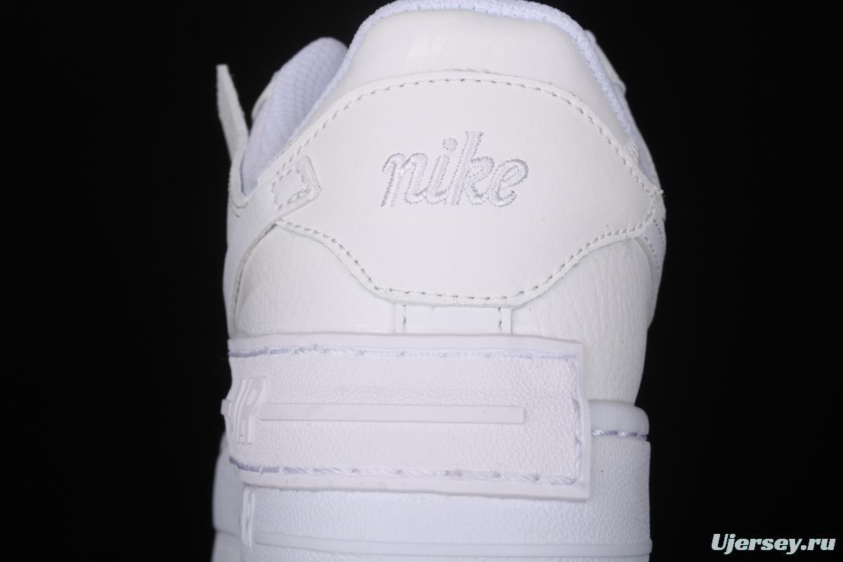 NIKE Air Force 1 ShAdidasow all white light weight heightened low-top white board shoes CI0919-100