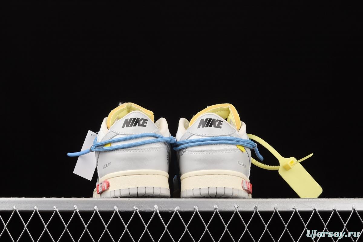 OFF-White x NIKE DUNK Low 04 of 50 OW Grey Leisure Sports Skateboard shoes DM1602-113