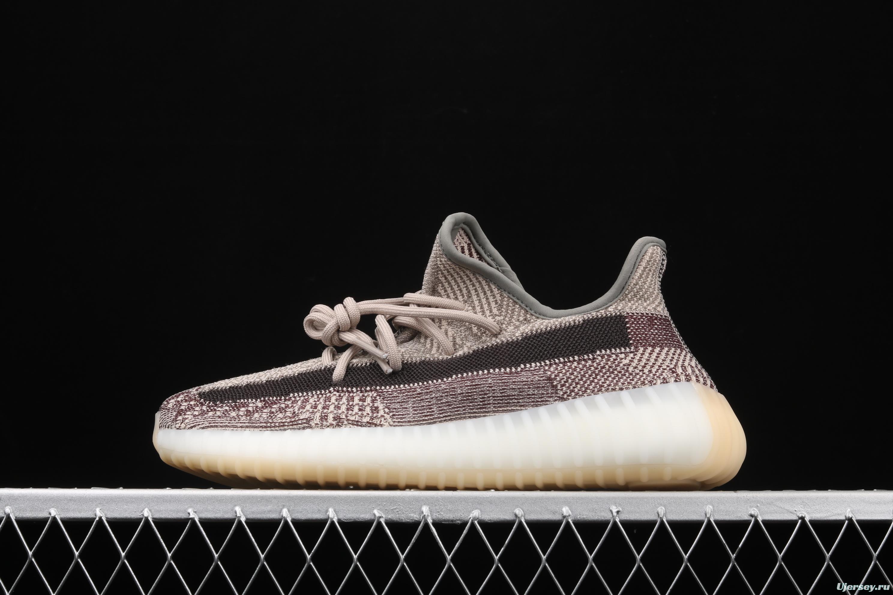 Adidas Yeezy Boost 350V2 Cinder FZ1267 Darth Coconut 350 second generation hollowed-out side coal ash permeable taillights