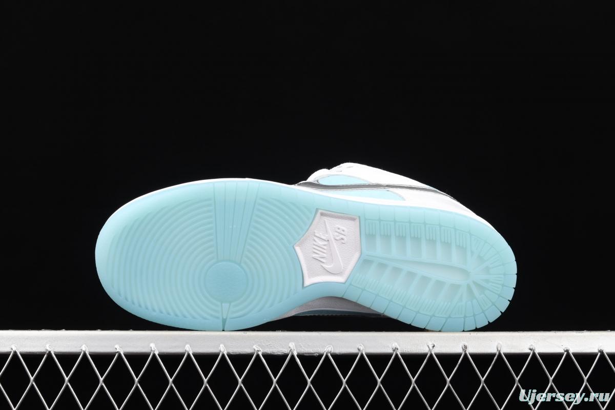 Ftc Skateboarding x NIKE SB DUNK Low Pro QS LAGOON PULSE silver ice blue low-top skateboard shoes DH7687-400