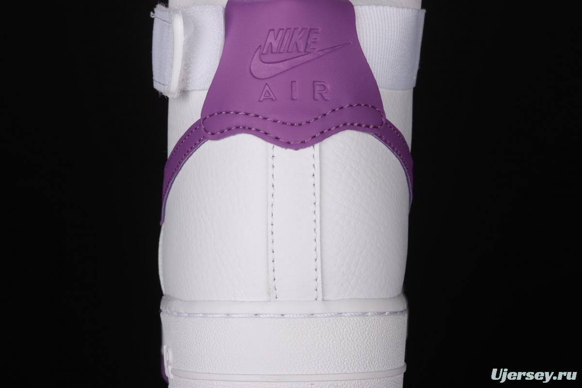 NIKE Air Force 1 High'07 white purple high top casual board shoes 334031-112