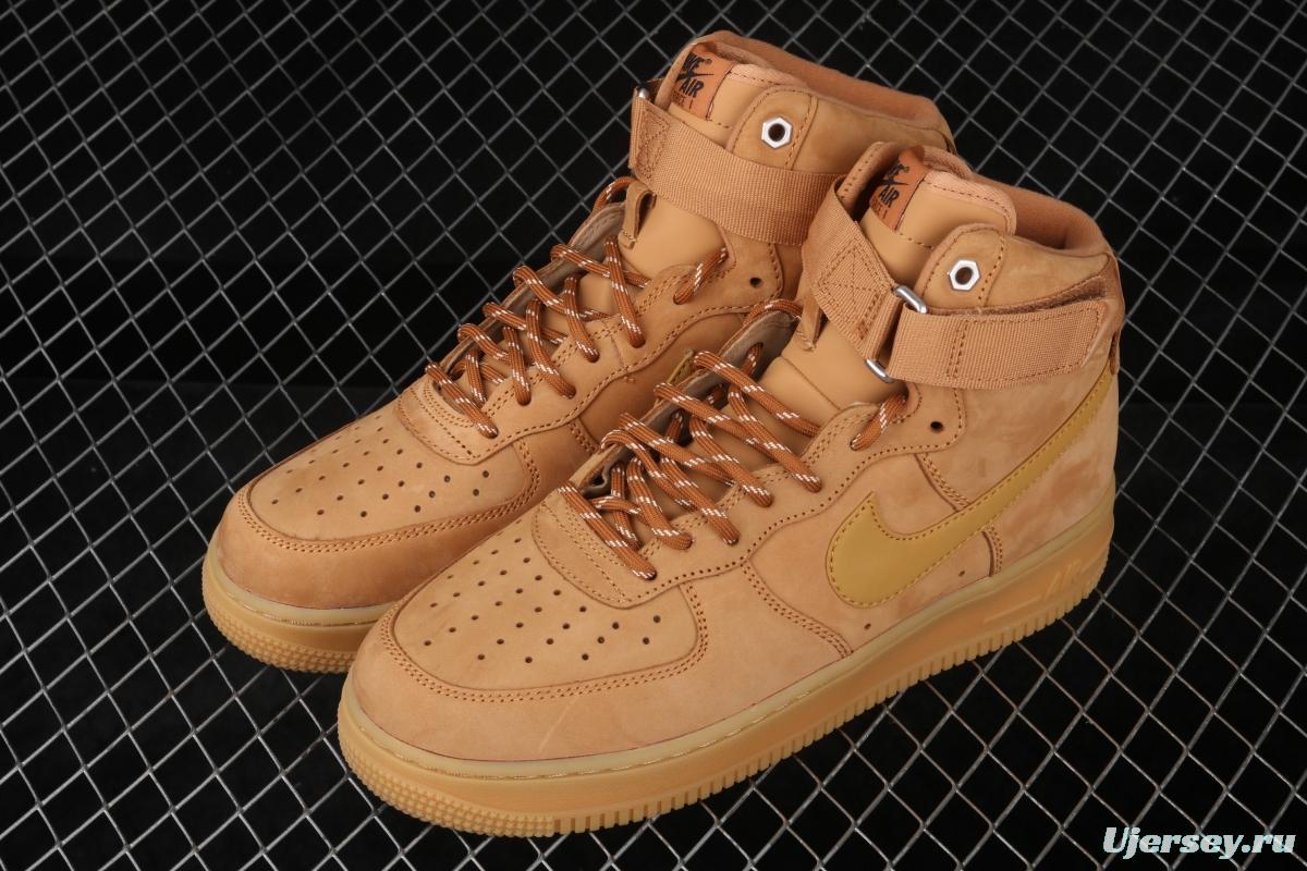 NIKE Air Force 1 High'07 2019 new wheat color high upper shoes CJ9178-200