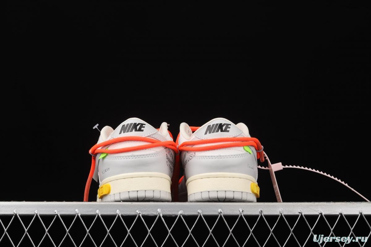 OFF-White x NIKE DUNK Low 04 of 50 OW grey leisure sports skateboard shoes DM1602-110,