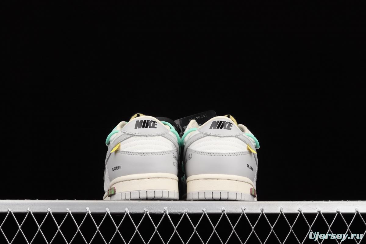 OFF-White x NIKE DUNK Low 04 of 50 OW white gray leisure sports skateboard shoes DM1602-114