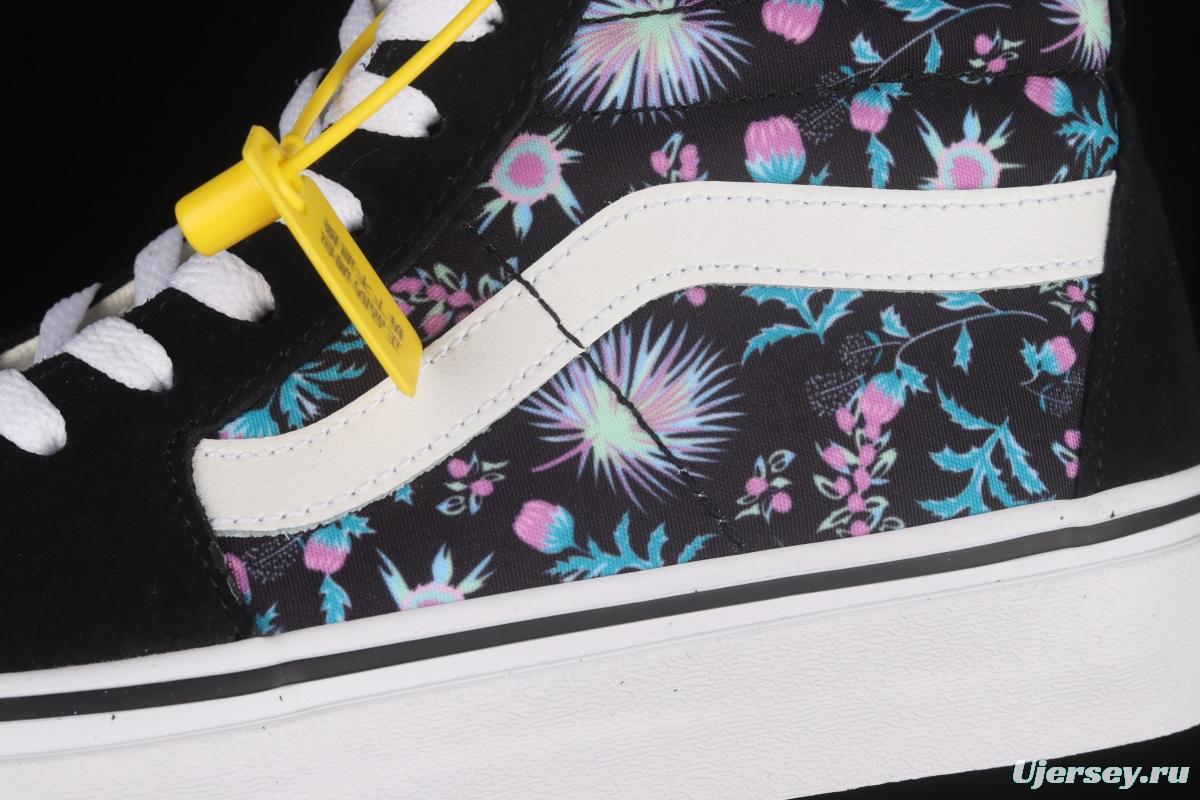 Vans Sk8-Hi New Color Flower printed High-top Leisure Board shoes VN0A32QG3VD