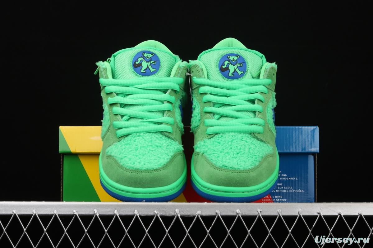 Grateful DeAdidas x NIKE SB DUNK Low Yellow Bear joint style green and blue bear sports skateboard shoes CJ5378-300