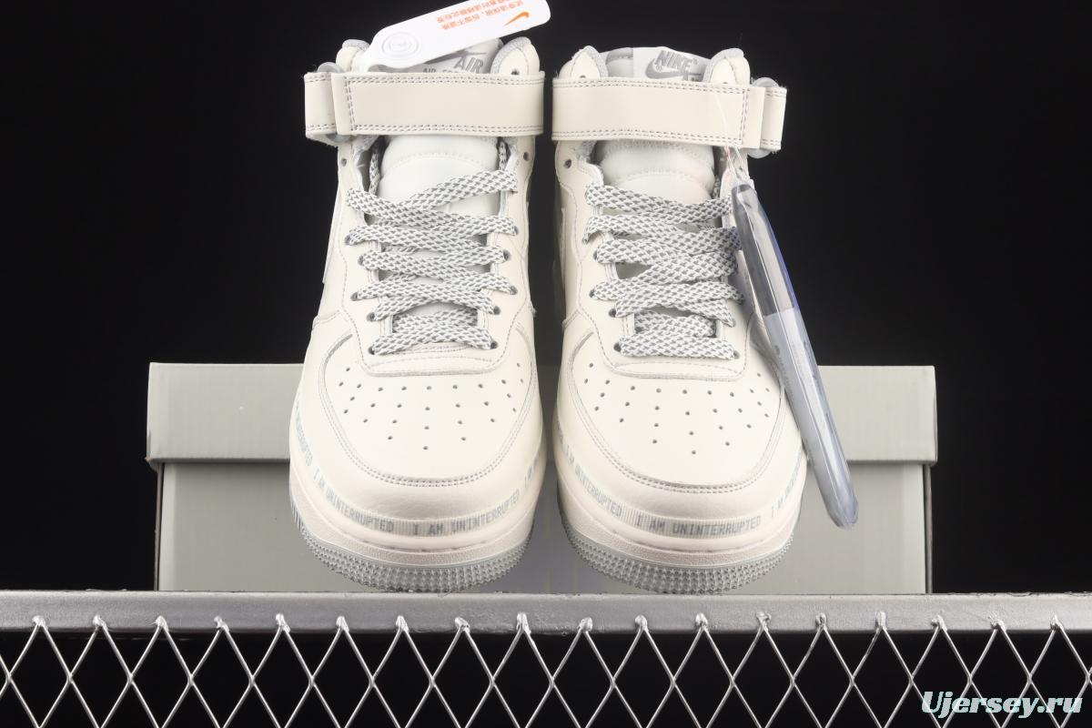 NIKE Air Force 1x 07 Mid x Uniterrupted James co-signed graffiti 3M reflective medium side leisure sports board shoes NU3380-636