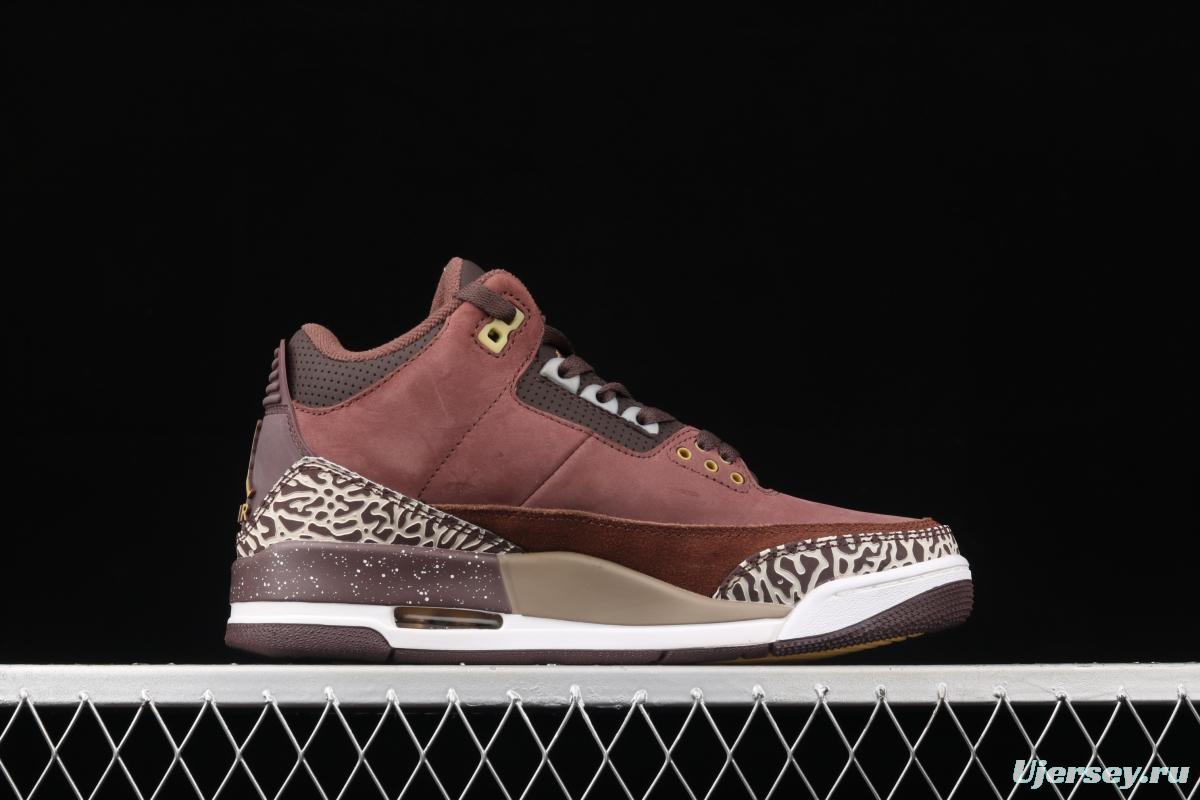Air Jordan 3 SE Denim AJ3 Joe 3 barbed khaki brown basketball shoes 626988-018