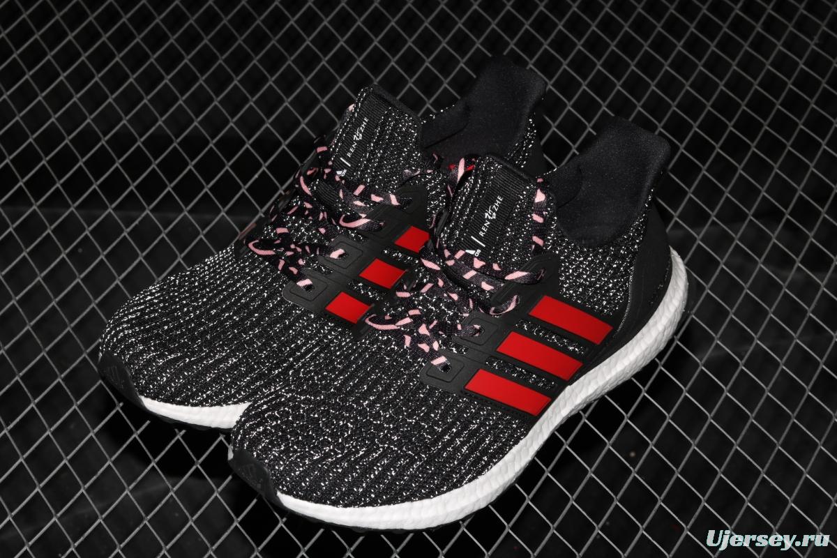 Adidas Ultra Boost 4. 0 Black Red F35231 Das fourth generation knitted striped black and red UB