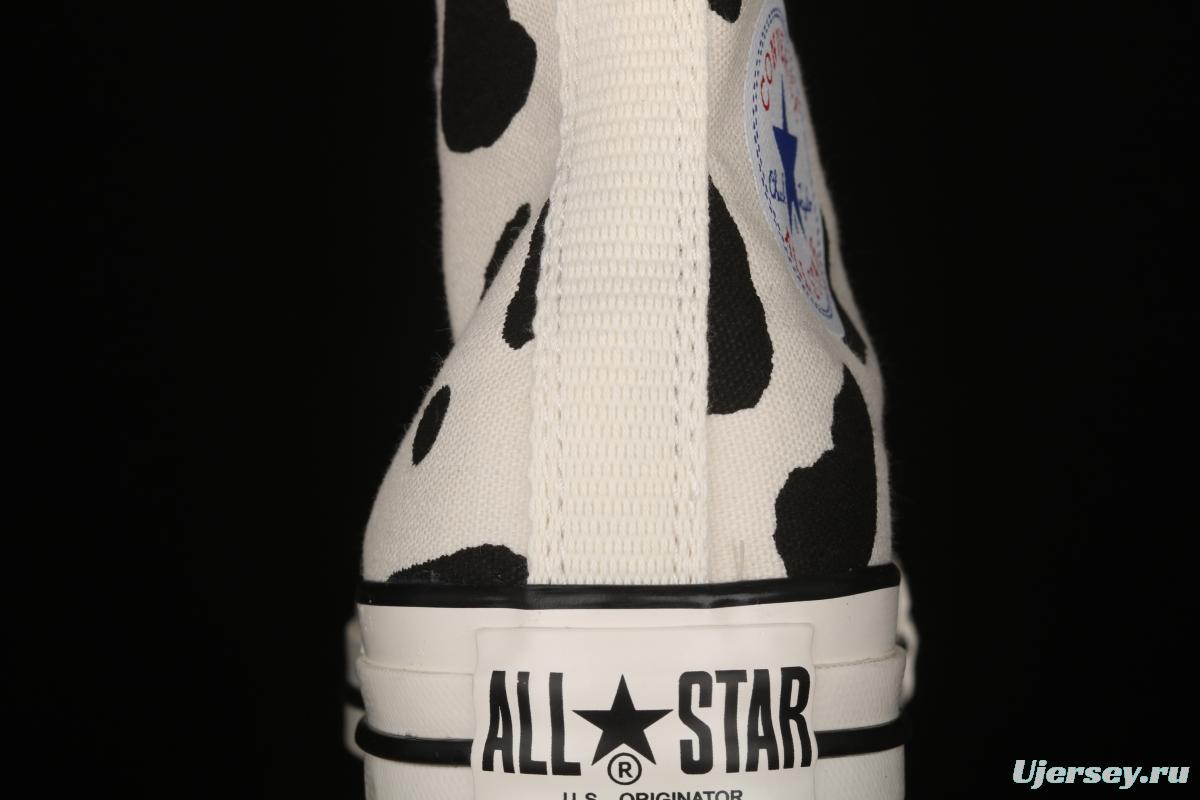 Converse 21ss All Star US Cow Spot Japanese Converse vintage cow pattern high upper shoes 1SC563