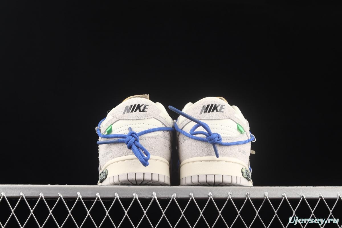 OFF-White x NIKE DUNK Low OW suede SB buckle rebound fashion casual board shoes DJ0950-104