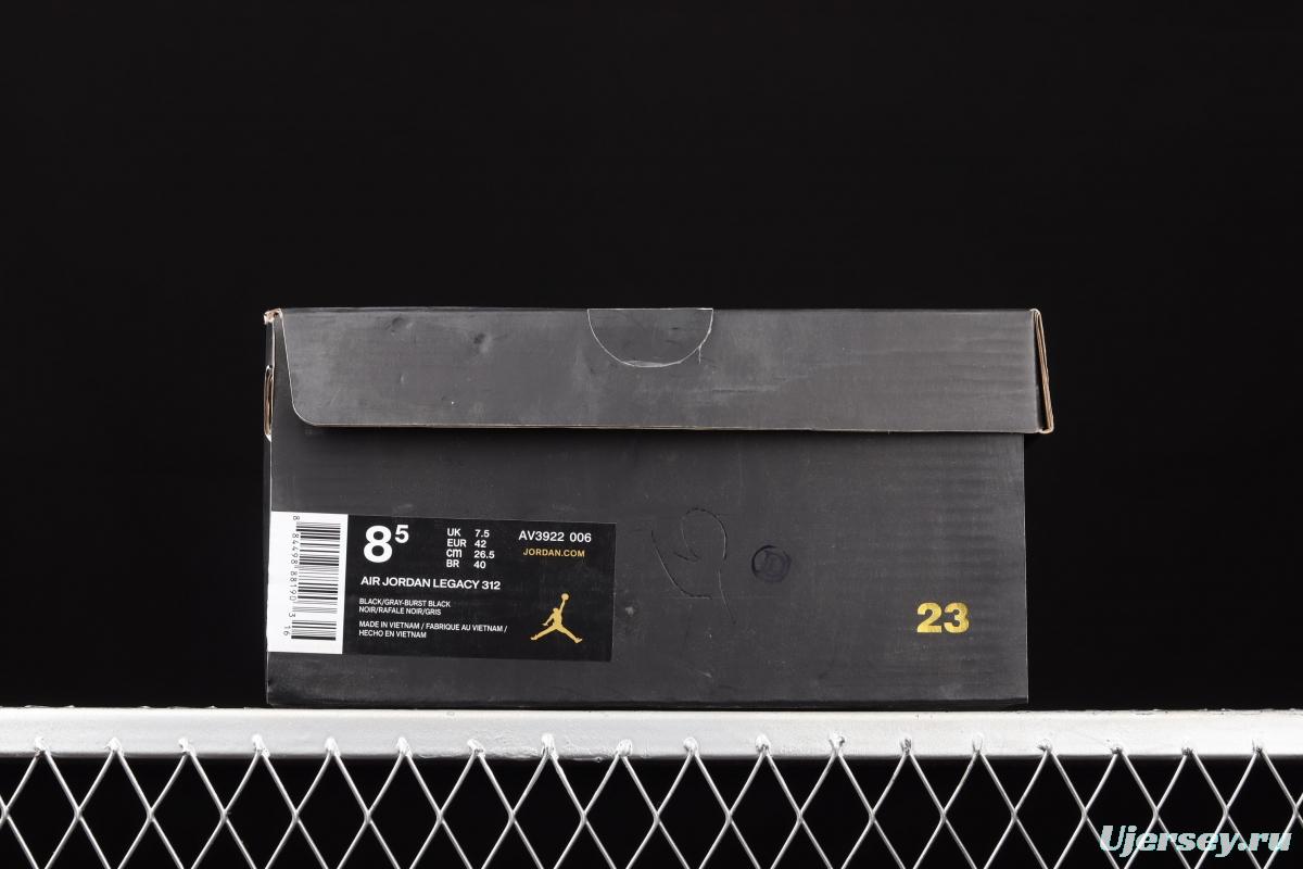 Jordan Legacy 312 black burst color matching Velcro three-in-one board shoes AV3922-006