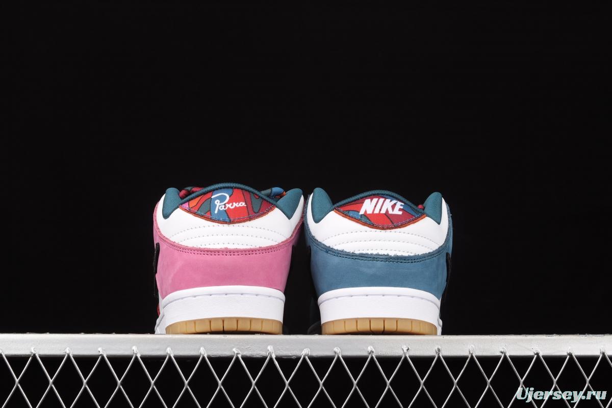 Parra x Nike SB DUNK Low Multi-Color 2021 Slam Dunk Series low-side leisure sports skateboard shoes mandarin duck color difference splicing double small hooks DH7695-2021