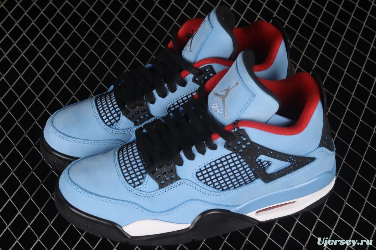 Travis Scott Cactus Jack x Air Jordan 4 Retro AJ4 joint style suede blue 308497-406