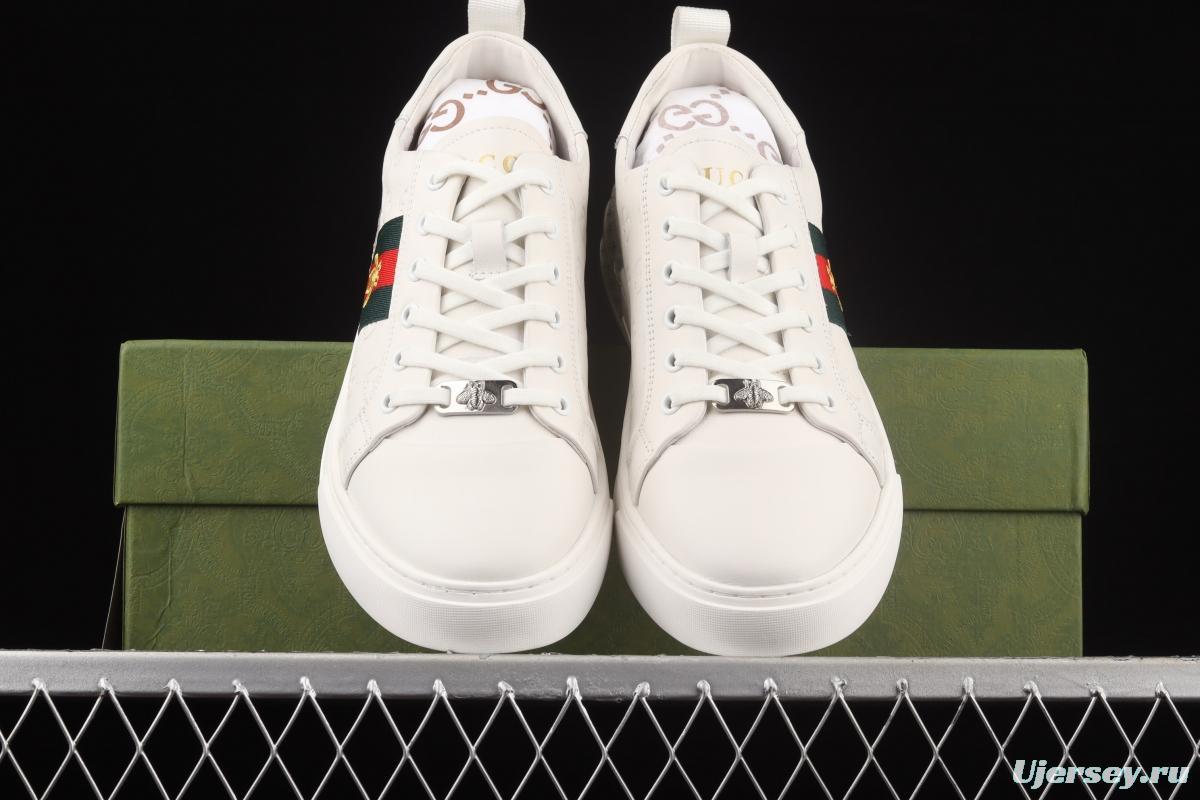 Gucci Ace White embroidered little bee board shoes