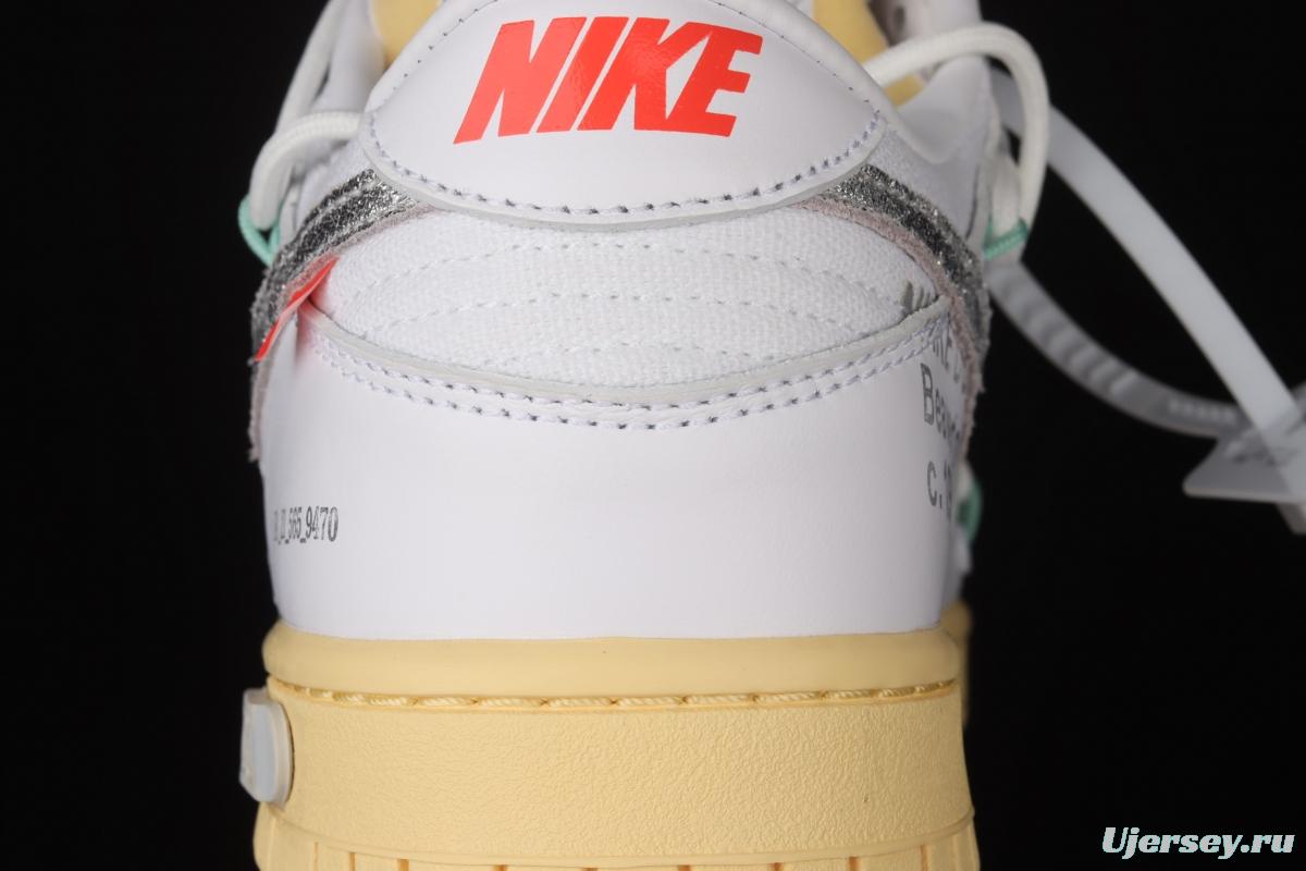 OFF-White x NIKE DUNK Low 04 of 50 OW white gray leisure sports skateboard shoes DM1602-127,