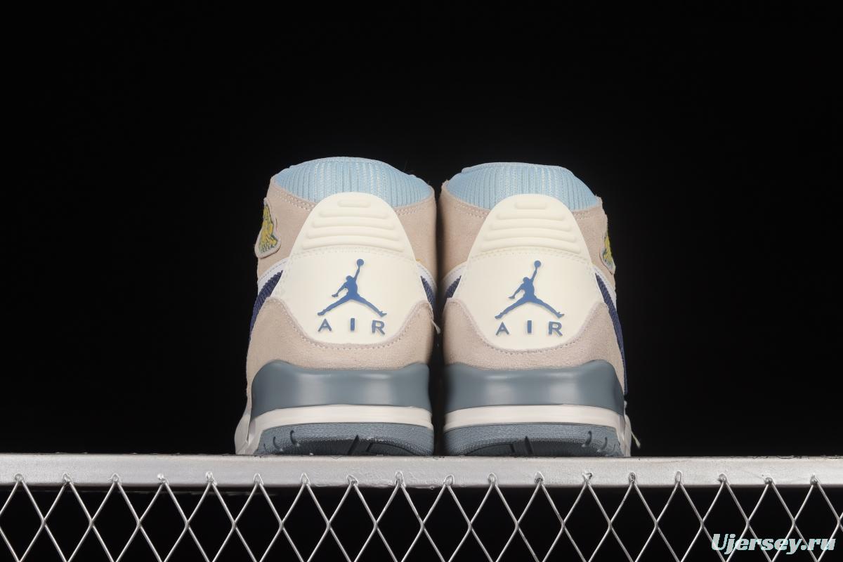 Air Jordan Legacy 312 White and Blue Color Matching Velcro Three-in-One Sneakers DQ5347-141