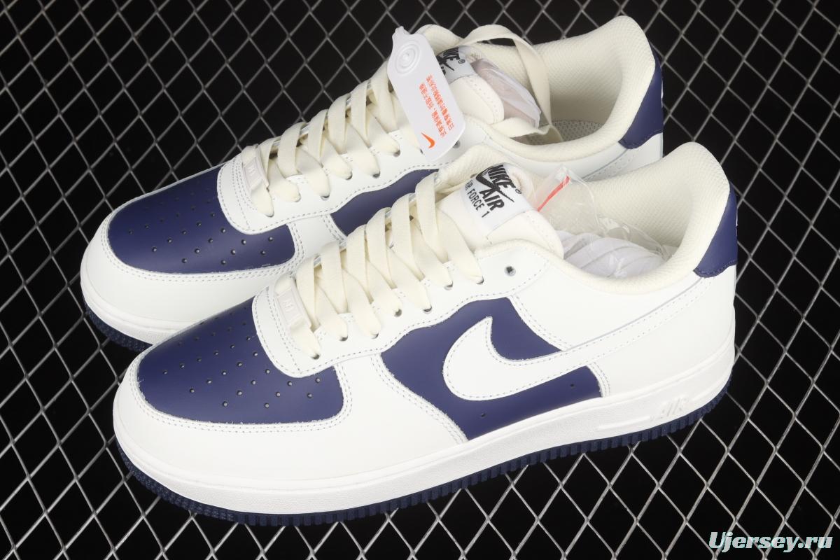 NIKE Air Force 1x07 Low dark blue stitching low-top casual board shoes AL2236-103