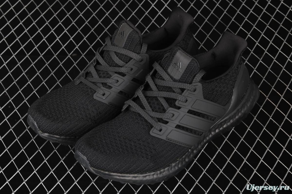 Adidas Ultra Boost 4.0FV7280 fourth generation knitted stripe all black new color matching