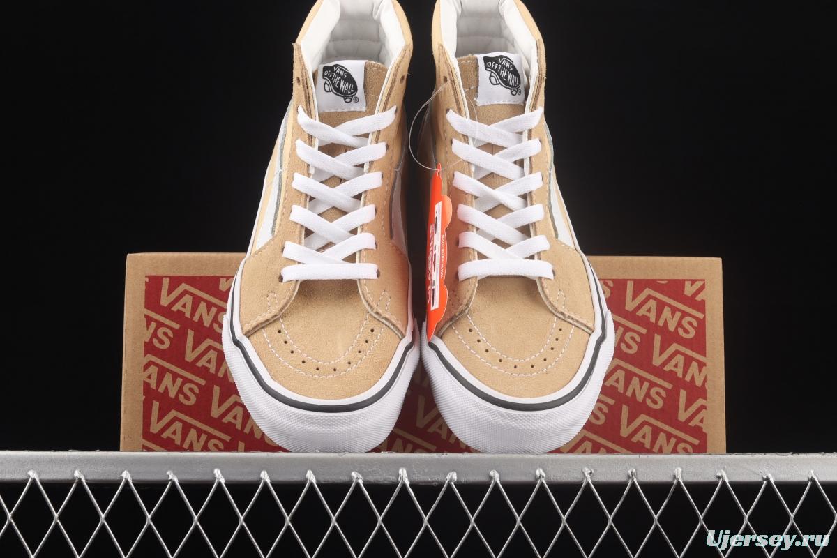 Vans Sk8-Hi milk tea color high-top casual board shoes VN0A32QG4G5