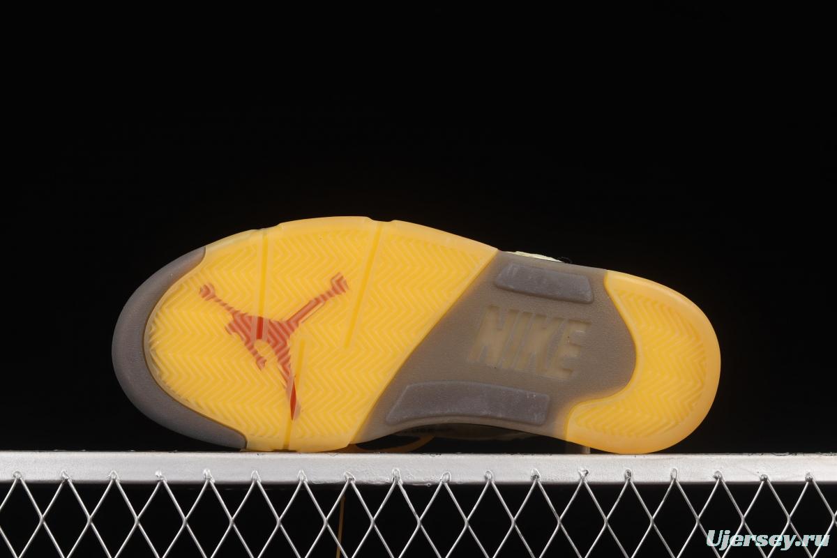 OFF-White x Air Jordan 5 Retro SP White Sail Golden Cicada DH8565-100