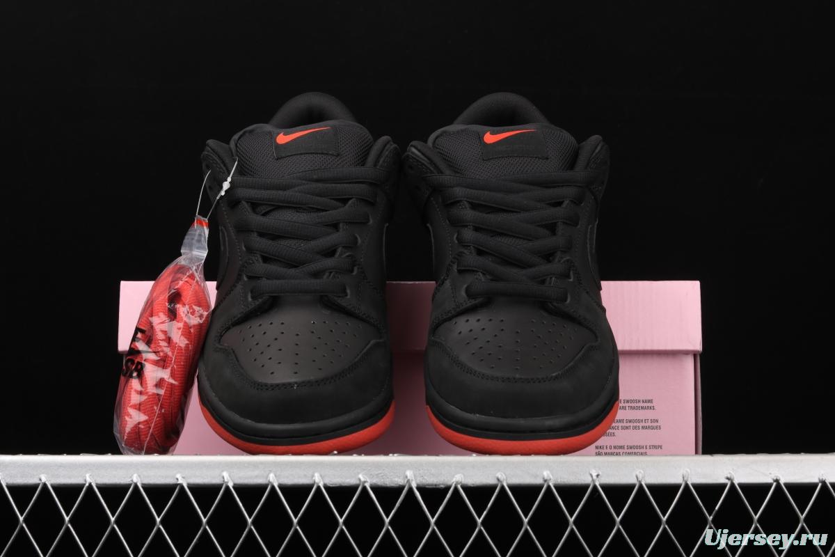 Black Pigeon x NIKE SB DUNK low Trd QS black pigeon retro low-side leisure sports skateboard shoes 883232-008