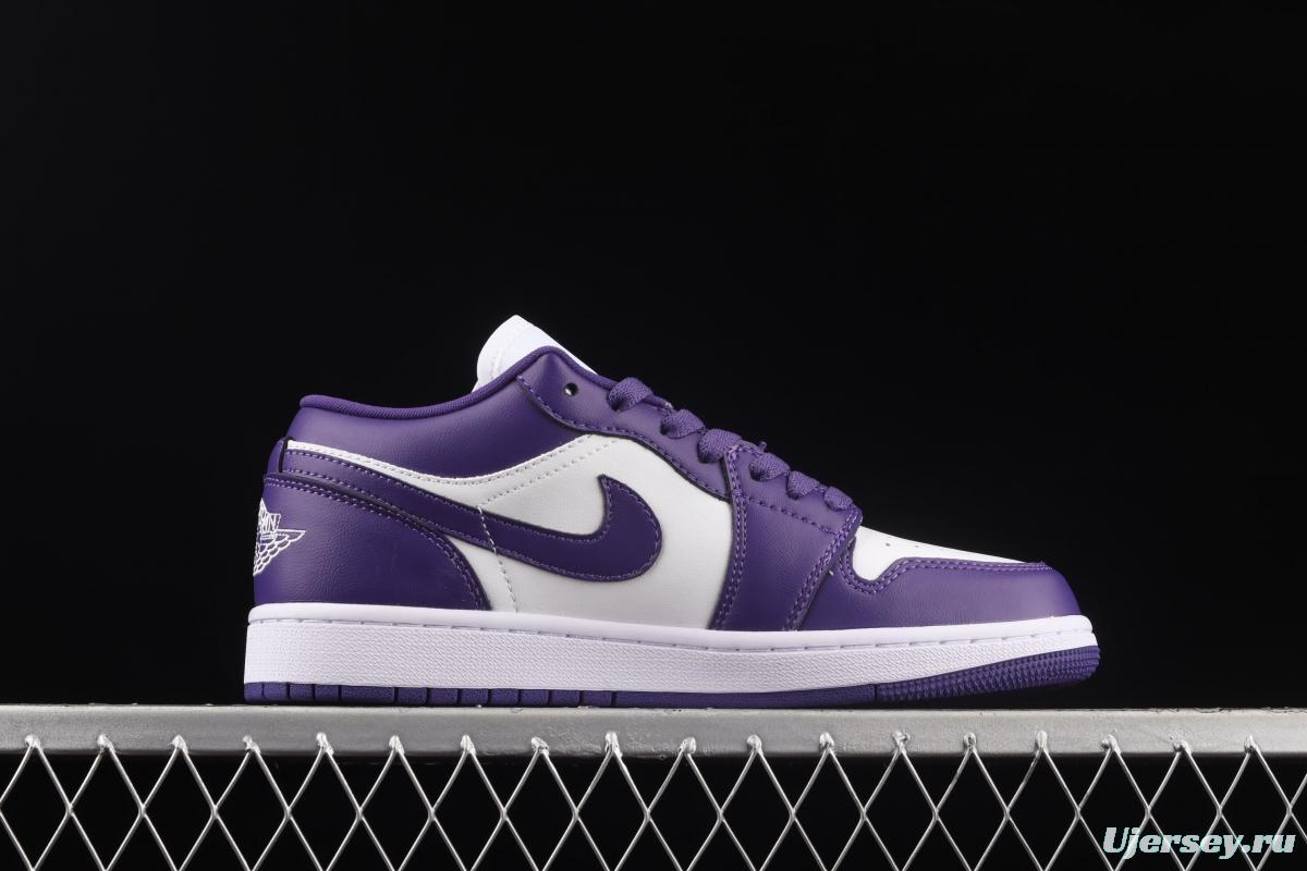 Air Jordan Low White and Purple Coat low-end Culture Leisure Sports Basketball shoes DC0774-500