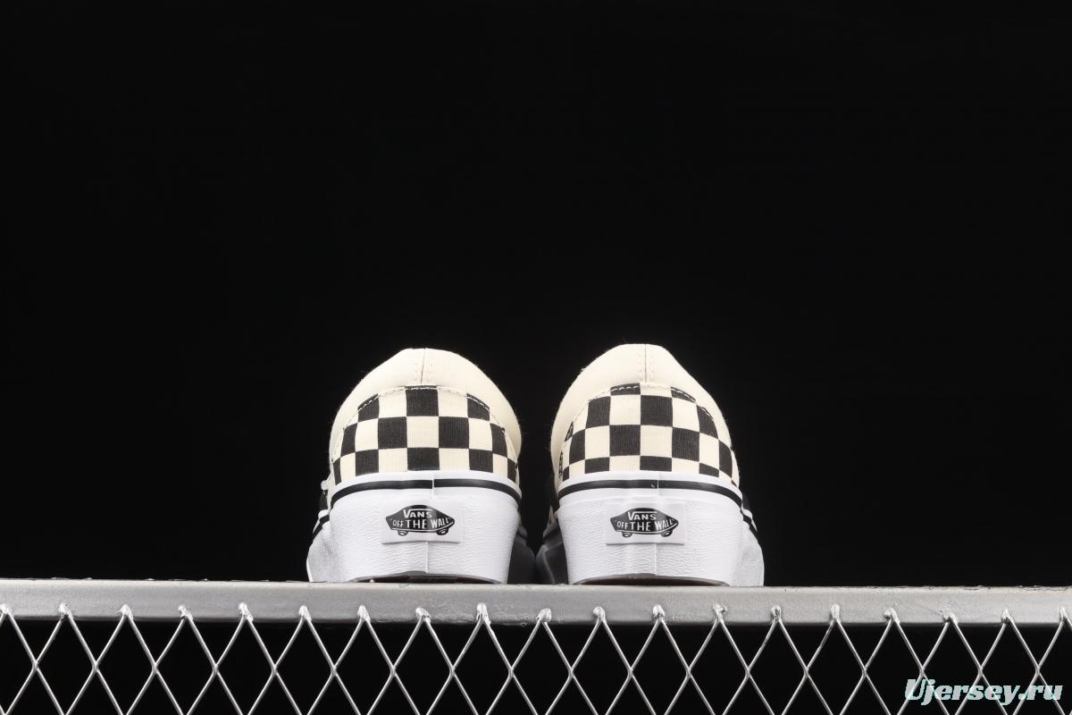 Vans Slip-On Platform classic lazyman black and white checkerboard thick soles shoes VN0A318EBWW