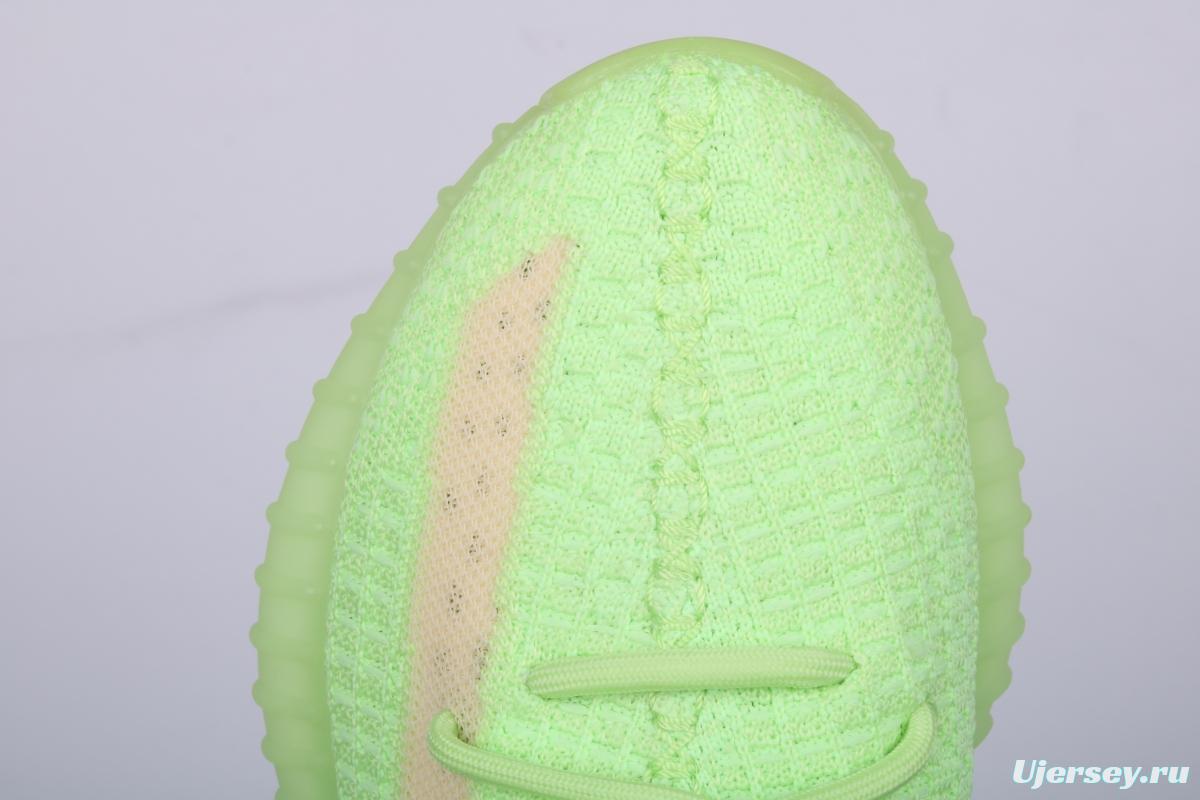 Adidas Yeezy 350 Boost V2 EG5293 Darth Coconut 350 second generation fluorescent green hollowed-out silk color matching