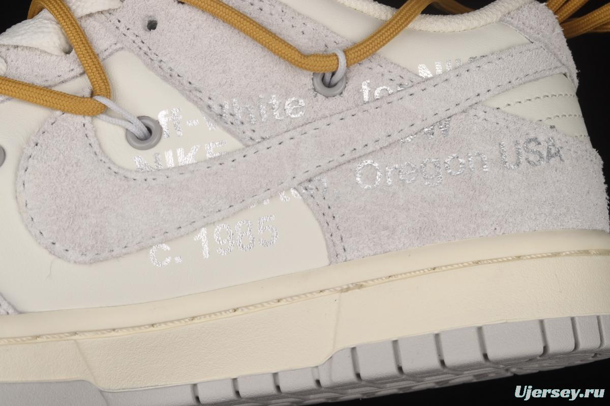 OFF-White x NIKE DUNK Low 12 of 50 OW suede SB buckle rebound fashion casual board shoes DJ0950-105